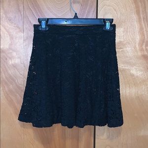 Short Black Lace Skater Skirt